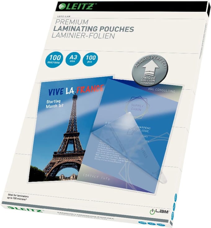 Lamineerhoes Leitz iLAM A3 2x100micron 100 stuks