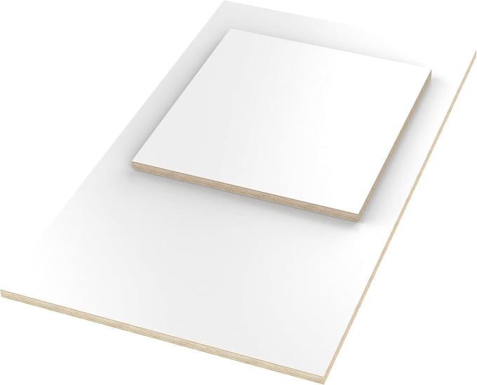 Multiplex Tafelblad - Werkblad Hout - Doe-het-zelf Projecten - Krasbestendig Melamine - 120x80 cm - Wit