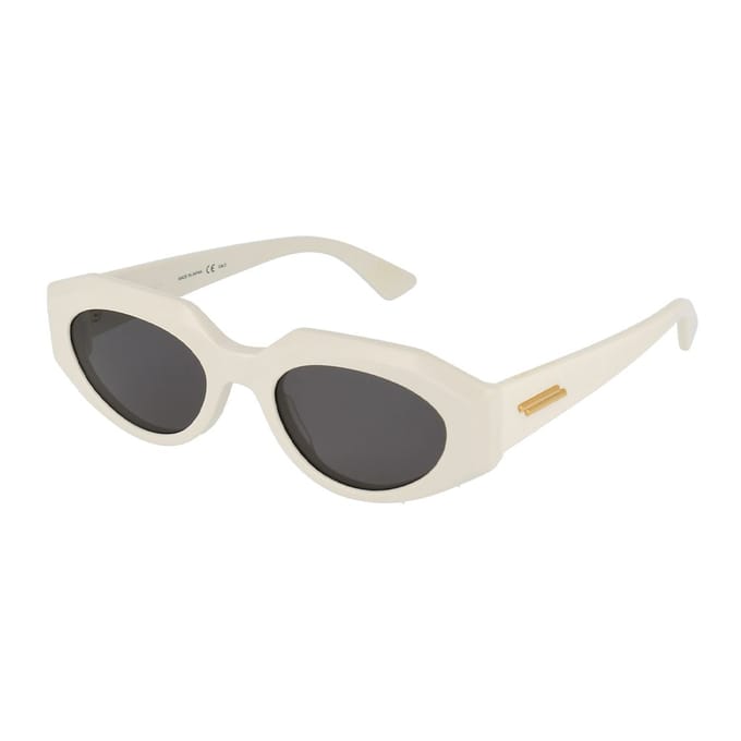 Bottega Veneta Mode Lunettes de Soleil Décontractées Blanc Oeil de Chat Lunettes de Soleil Unisexes BV1031S003 White,52 white