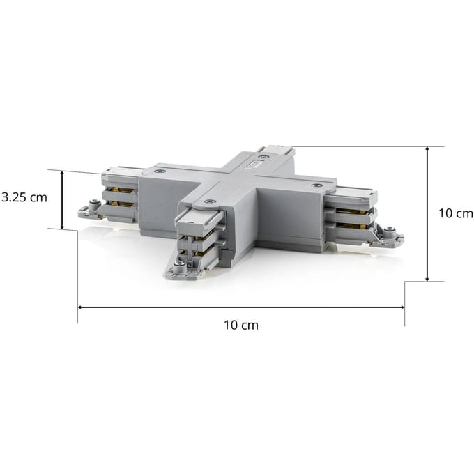 GLOBAL X-verbinder 3-fase stroomrail Noa, grijs