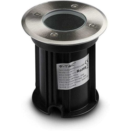 V-TAC LED Grondspot buiten - Dimbaar - GU10 fitting - Tuinspot - Oprit - RVS - IP65 waterdicht