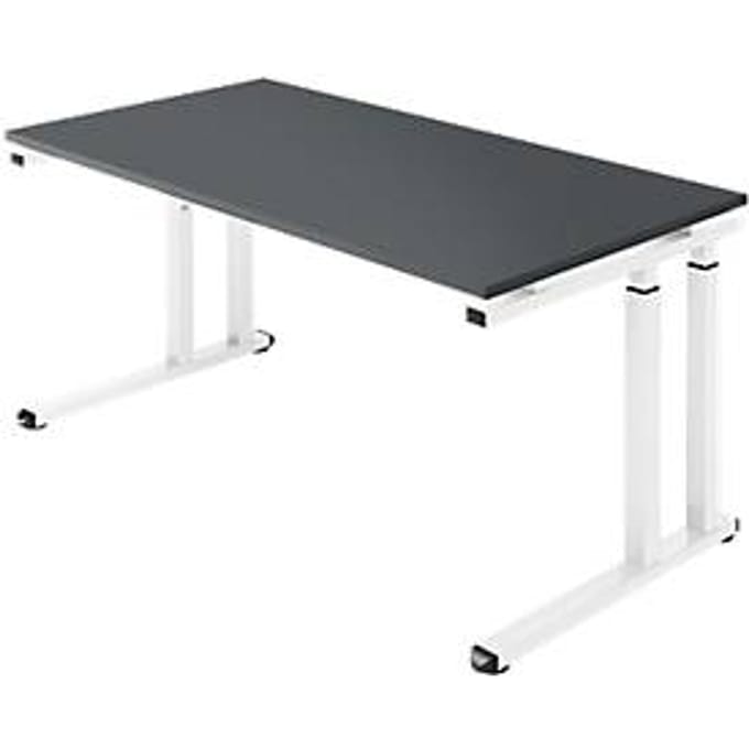Schäfer Shop  Select Bureautafel SET UP, C-poot onderstel, 1600 x 800, grafiet/wit