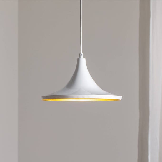 ROYALTECH Hanglamp Genisy, wit, Ø 31 cm, metaal, E27
