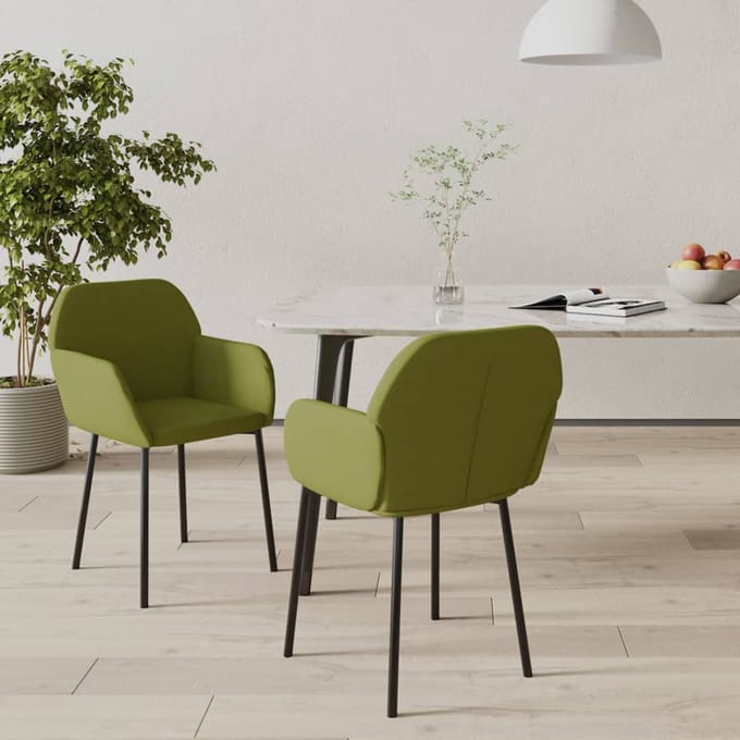 vidaXL - Eetkamerstoelen - 2 - st - fluweel - lichtgroen