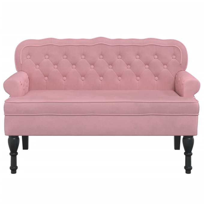 vidaXL - Bankje - met - rugleuning - 119,5x64,5x75 - cm - fluweel - roze