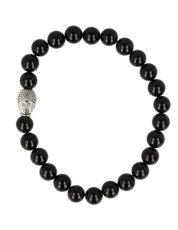 Onyx kralen armband boeddha mannen