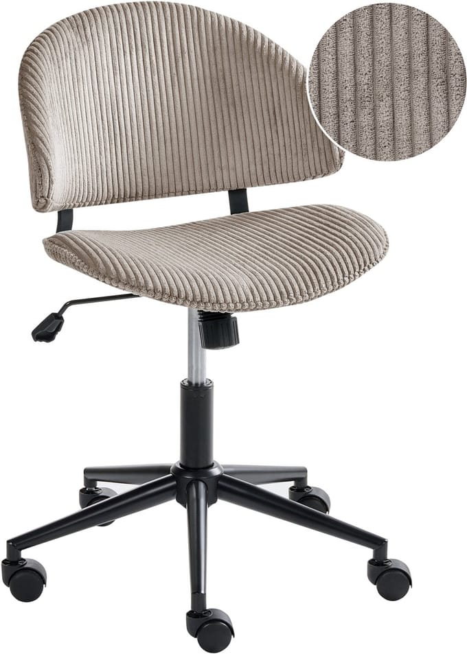 KIANA - Bureaustoel - Taupe - Corduroy