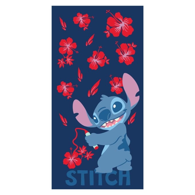 Stitch strandlaken flowers 70 x 140 cm polyester