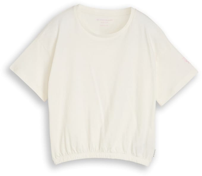 Tom Tailor - T-shirt met borduursel - Maat 140 - Wool White