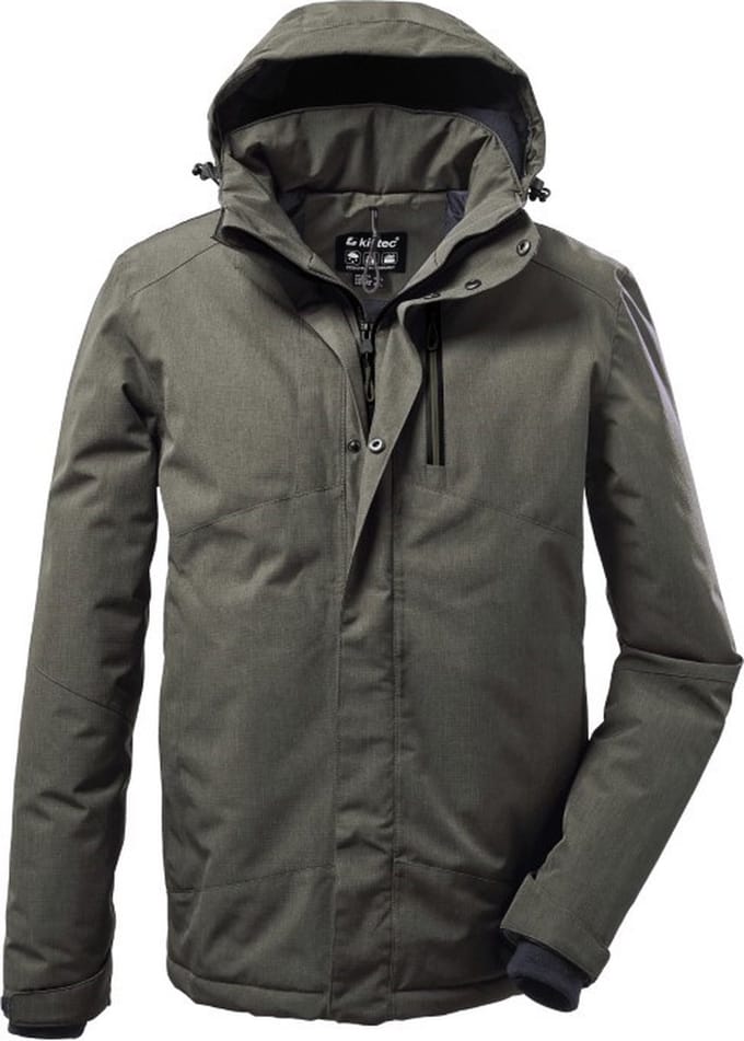 Killtec heren winterjas - functionele winterjas heren - olijf groen - 37589 - maat M