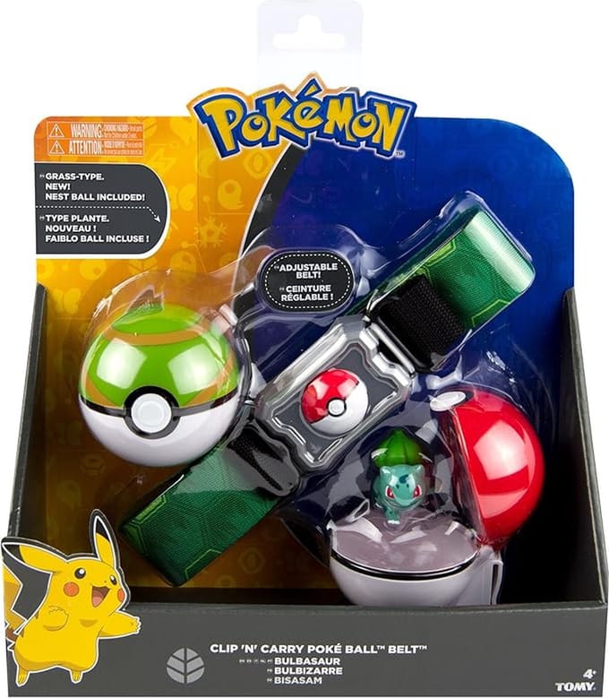 Pokemon Clip N Carry Belt Grass Type Rollenspelset met Bulbasaur actiefiguur