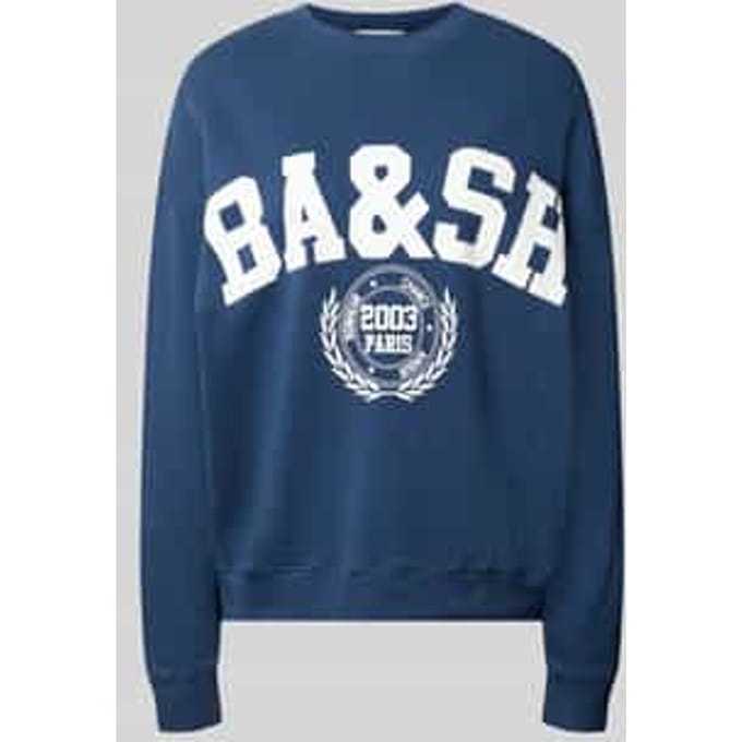 Sweatshirt met labelprint model 'BENJAMIN'