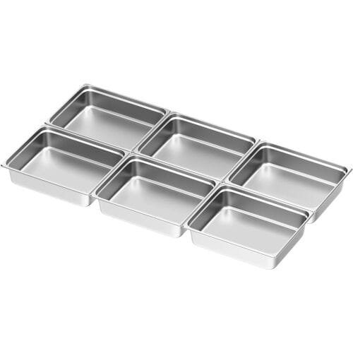 GGM Gastro (6 Stück) Edelstahl-Behälter GN 2/1 - Höhe: 150mm