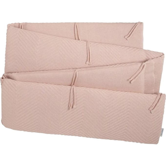 Baby's Only Boxbumper Grace - Boxomrander met visgraatmotief - Parkomranding - Blush - 330x28 cm