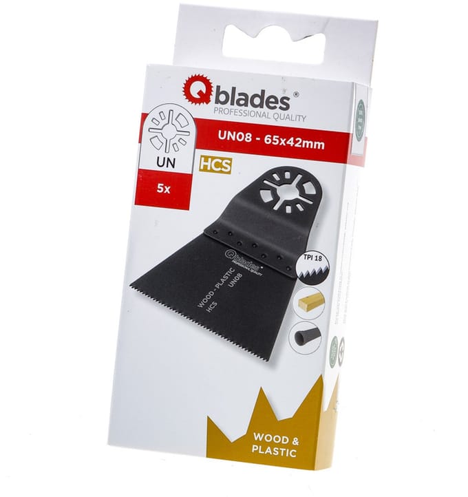 QBLADES ZAAGBLAD STANDAARD 18TPI 65X42MM HCS UN08-5ST