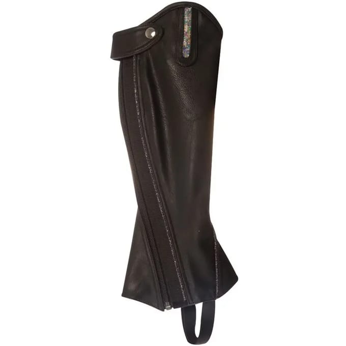 IR mini chaps synthetisch leder Sparkling Black-Lila L
