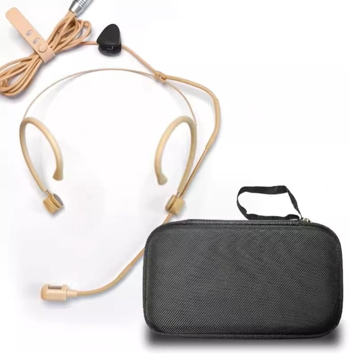 Draadloze Headset Microfoon - Hoofdgedragen Systeem - Zingen Optredens - Ruisonderdrukking - Verstelbaar - Beige
