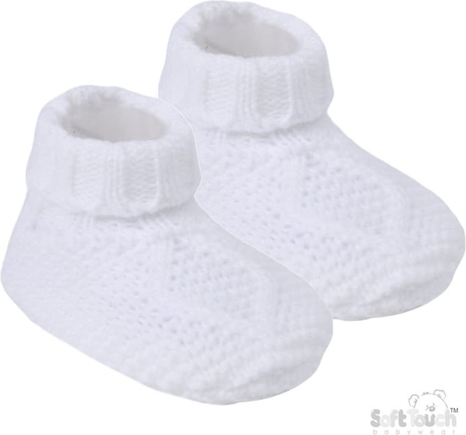 Soft Touch Babyslofjes De Luxe Chain Knit 6-12 Maanden Unisex (Off) White ABO14