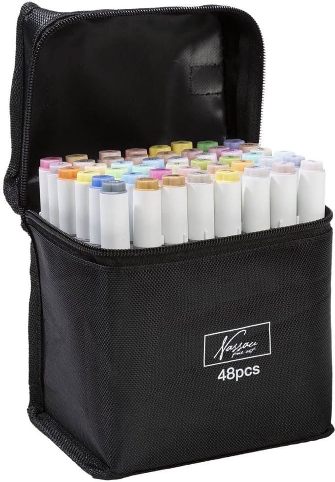 Nassau Pastel Round Dual Markers - 48 pcs