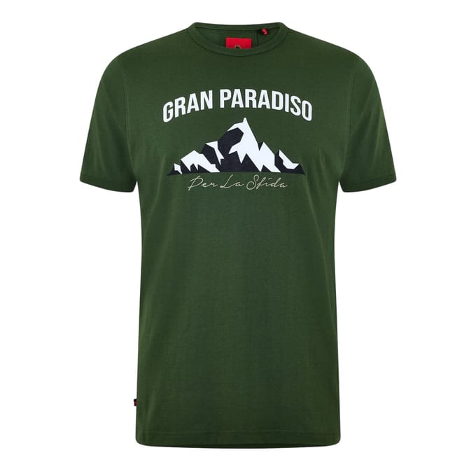 Luke Heren Arandano Lettering Regular T-Shirt (Groen)