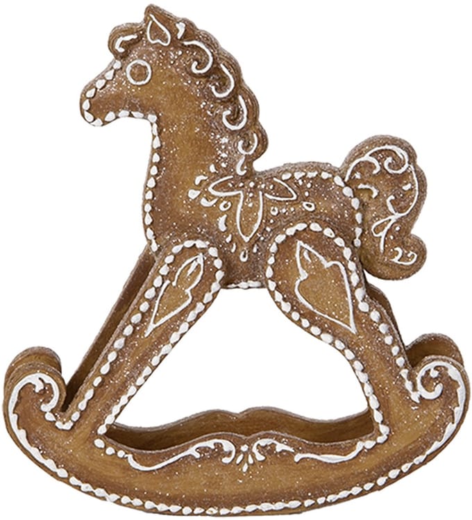 Clayre & Eef Decoratie Beeld Hobbelpaard 14x4x15 cm Bruin Kunststof