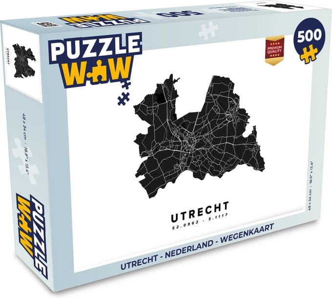 Puzzel Utrecht - Nederland - Wegenkaart - Legpuzzel - Puzzel 500 stukjes