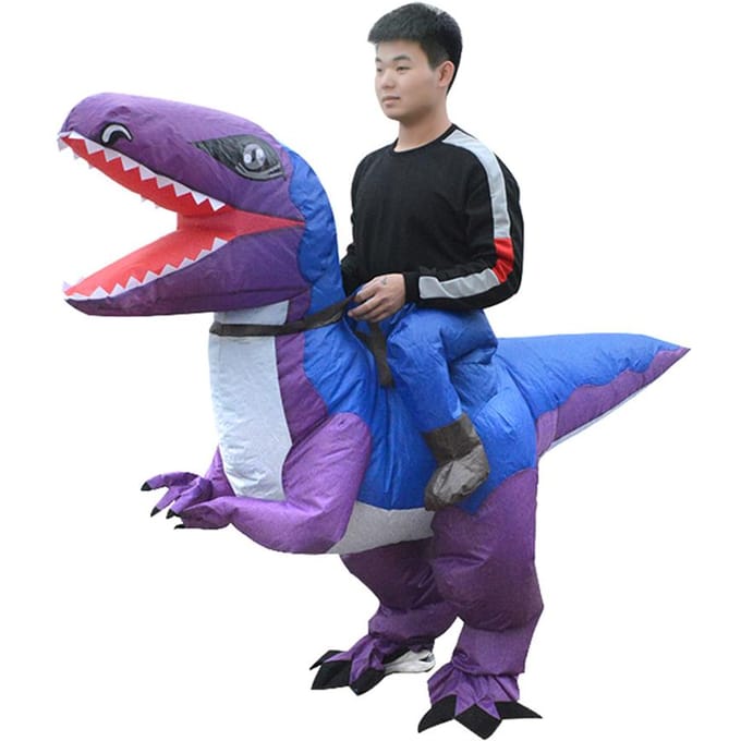 Opblaasbaar dinosauruskostuum Opblaaskostuum Opblaasbare cosplaykostuums voor Halloween-feest Type B blue