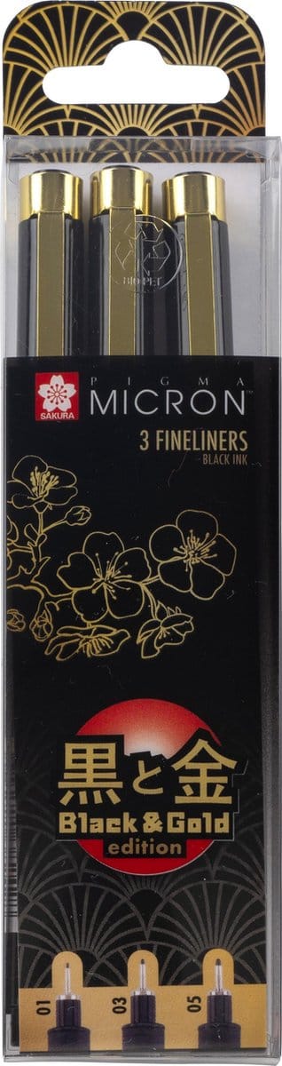 Sakura Pigma Black & Gold Edition Set 3