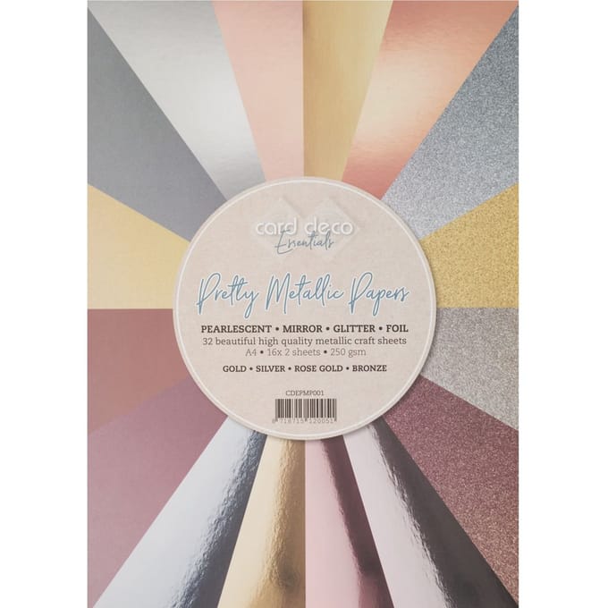 Metallic en glitter papiermix, A4, 32 vellen