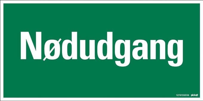 Pickup - NODUDGANG - conform NEN-EN-ISO 7010 bord 30x15 cm