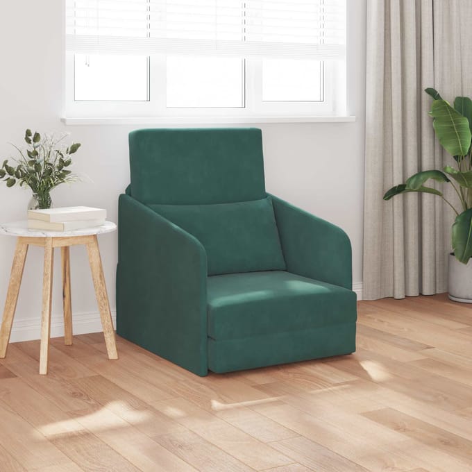 vidaXL Slaapbank Donkergroen 65 x 80 x 83 cm Fluweel