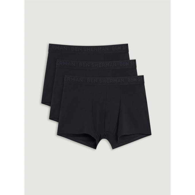 Ben Sherman Heren Tonale Boxershorts (3-Pack) (Zwart)