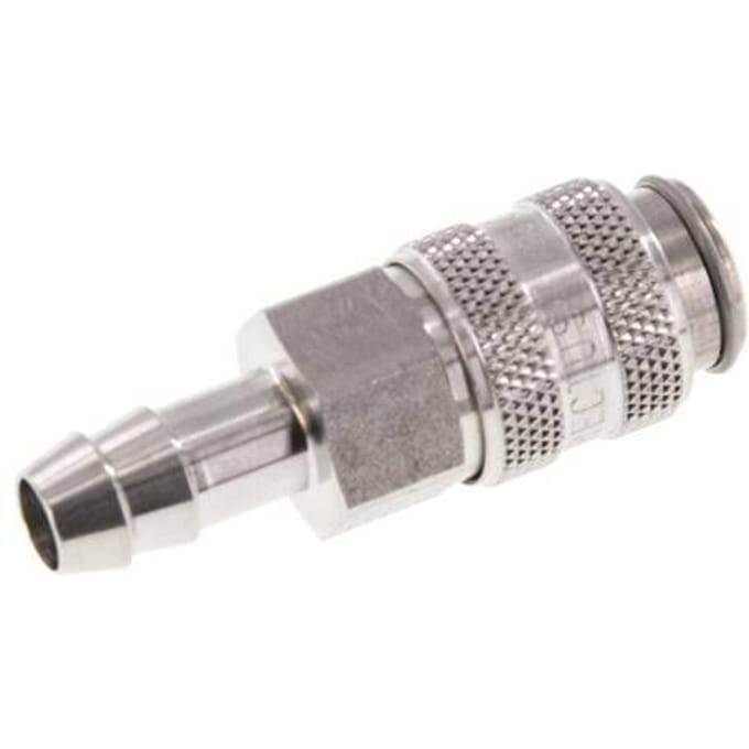 RVS 316L DN 5 Luchtkoppeling Snelkoppeling 8 mm Slangpilaar