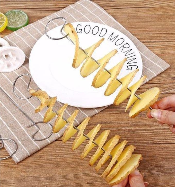 *** Aardappel Spiraal Sijder Schiller en Potato Slicer Cutter in één handige tool - van Heble® ***