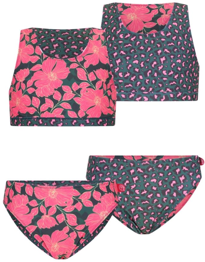 Just Beach J601-5011 Meisjes reversible Bikini roze Maat 122-128