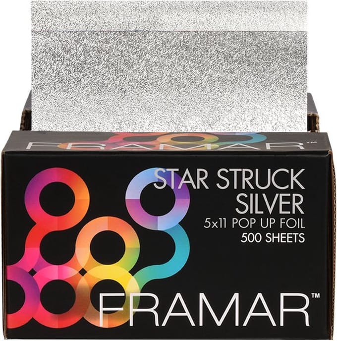 Framar Star Struck Aluminiumfolie 500 Sheets Silver 5x11inch