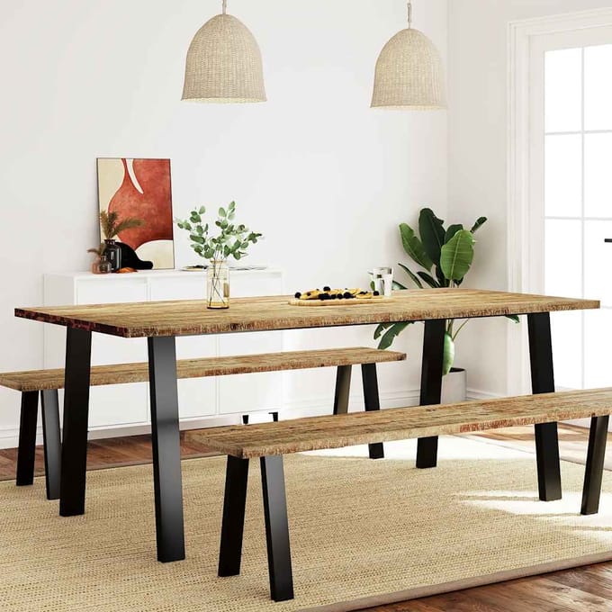 vidaXL - Eettafel - 200x90x75 - cm - massief - acaciahout