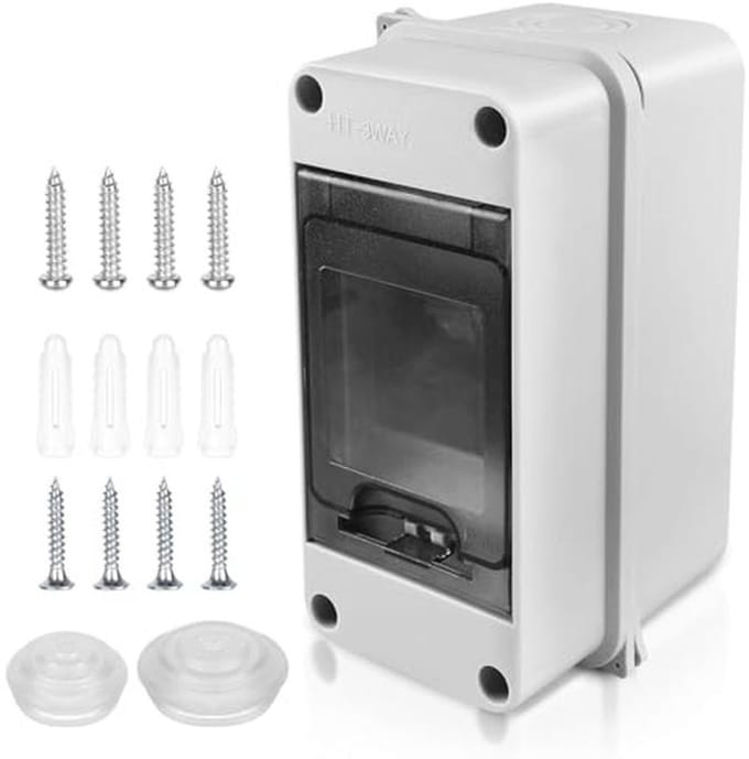Waterdichte zekeringkast voor opbouw, IP65 - 3 modules voor buiten