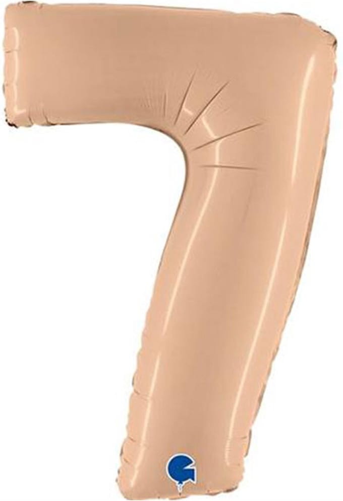 Folieballon Cijfer 7 Satin Nude - 100 cm