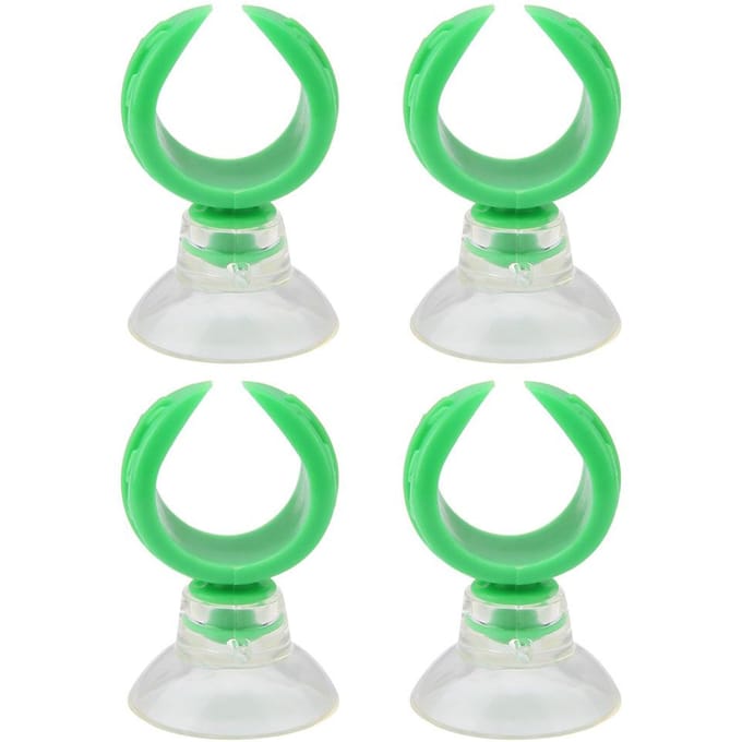 Aquarium Vis Tank Zuignap Clips Luchtleiding Buis Houders Klemmen(Groen Binnendiameter 17.6mm) white