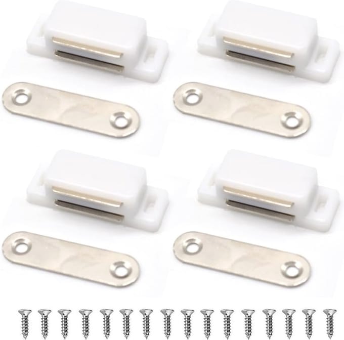 Magnetische Deurvertragers voor Kastdeuren en Lades - 4 Pack Wit