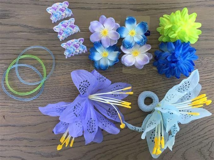 Bloemen Set Elastiekjes, Klemmetjes & Armbanden