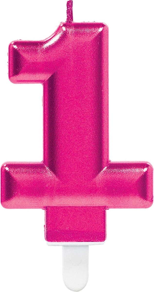 Amscan by Riethmuller - Riethmüller - Verjaardagskaars 1 Sparkling Celebrations Pink