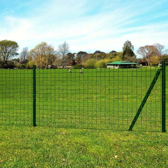 vidaXL - Euro - hek - 25x1,7 - m - staal - groen