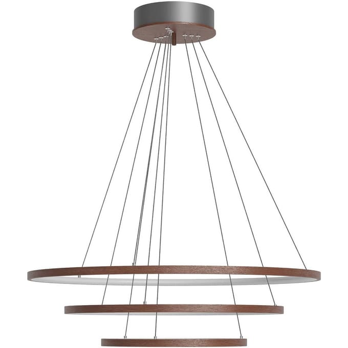 By Rydéns By Rydens LED hanglamp Trione, walnoot, Ø 80 cm, hout