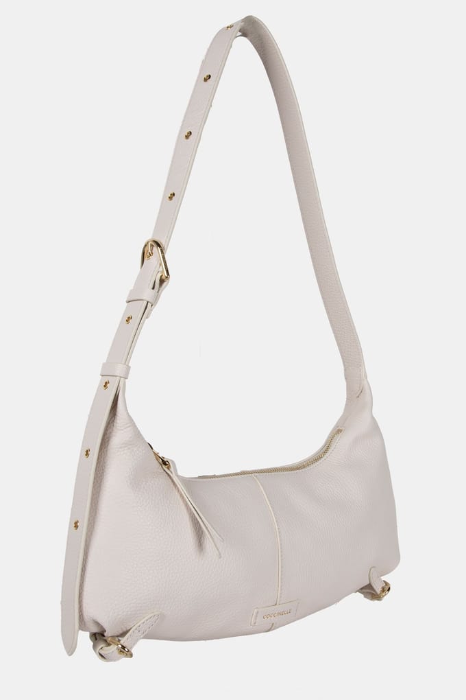 Coccinelle Leather Shoulder Bag In Cream Größe: OS | Handtaschen Outlet | Damen | Weiß