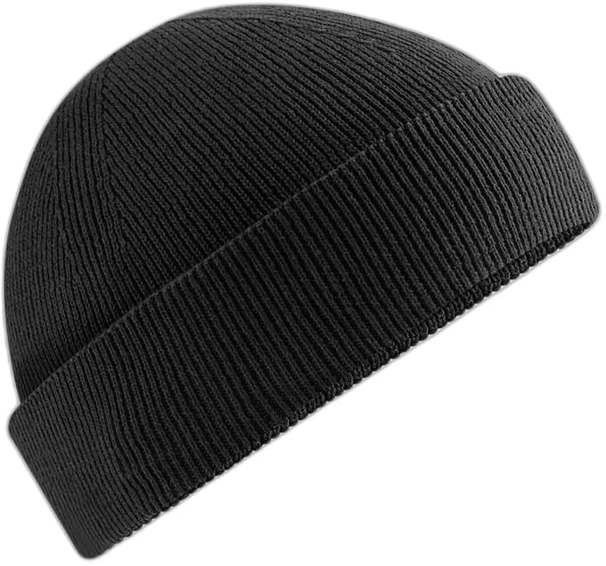 Organic Cotton Fisherman Beanie - Black - One Size