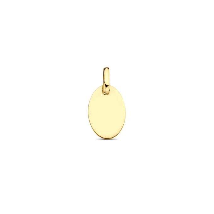 9K Geelgouden 9k graveerhanger ovaal 15 mm - 8000171