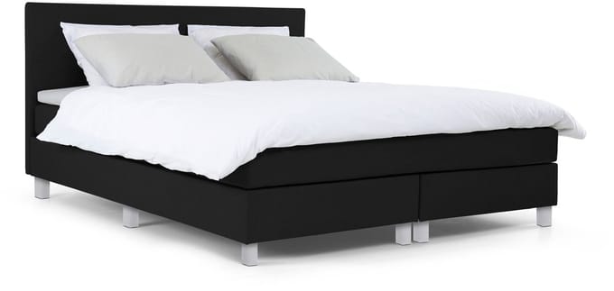 Maxi Owen Boxspring 120x200 cm - Gestoffeerde Boxspring met Matras - Bed - Zwart - Tweepersoonsbed