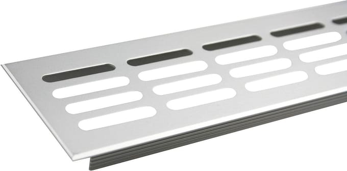 Ventilatierooster Aluminium - Luchtgril - Woning Ventileren - Met Achterflens - 1500mm - Zilver